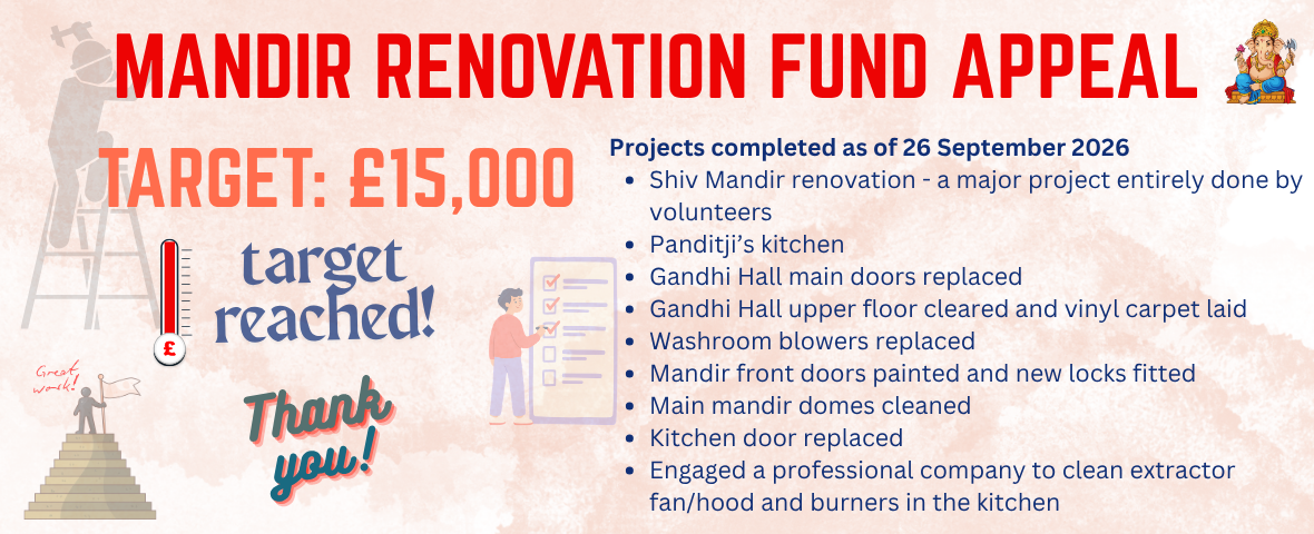 Mandir Renovation Fund Appeal